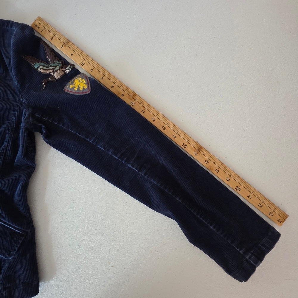 American Eagle Jacket Womens Small Blue Corduroy Elbow Patch Preppy Academia - Picture 8 of 10
